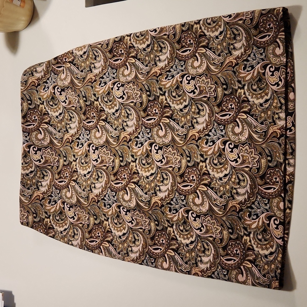 Philosophy Paisley A-Line Skirt Size 6 Neutral Brown Black Lined Knee Length